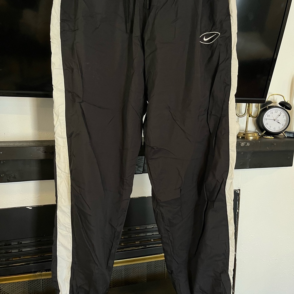 Vintage Nike Black Jogger Track Pants with White Stripes Size Women’s M